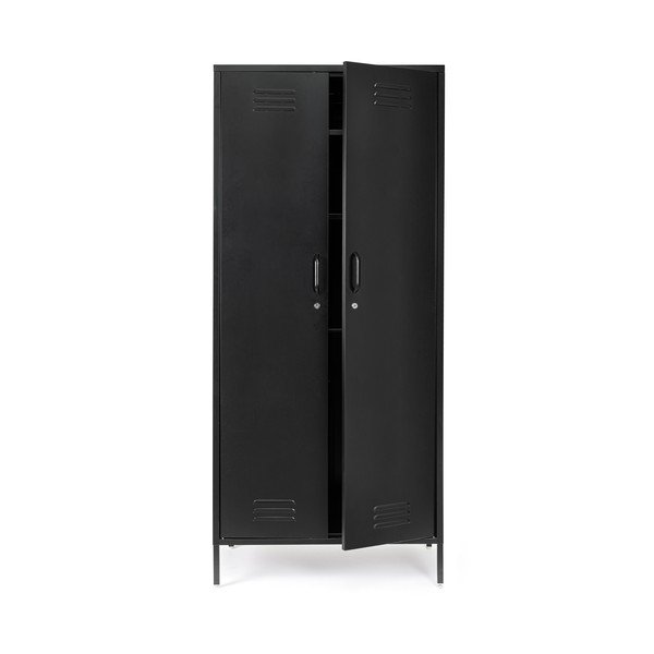 Dulap negru din metal cu încuietoare 80x185x50 cm Cambridge – Yes Everyday-image-3