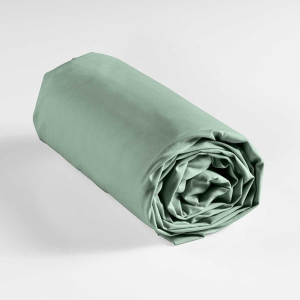 Cearceaf verde deschis din bumbac cu elastic 160x200 cm Lina – douceur d'intérieur-image-4