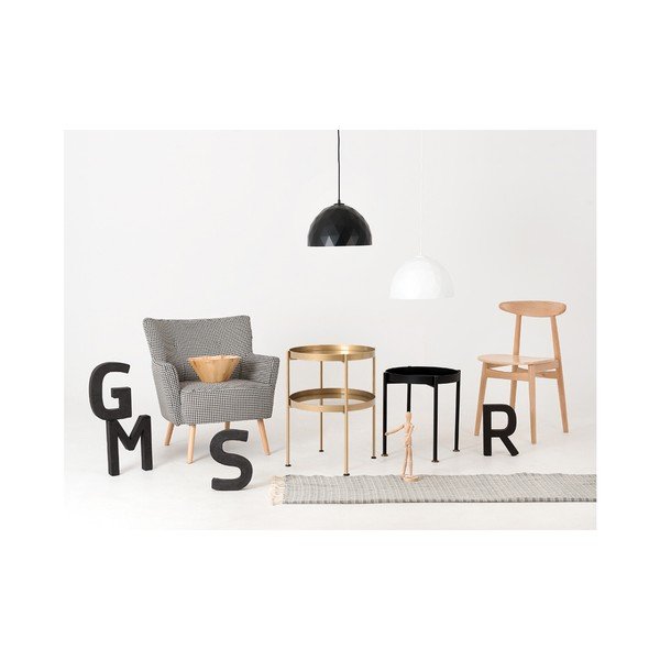Măsuță de cafea din oțel cu raft Custom Form Hanna, ⌀ 40 cm, auriu-image-1
