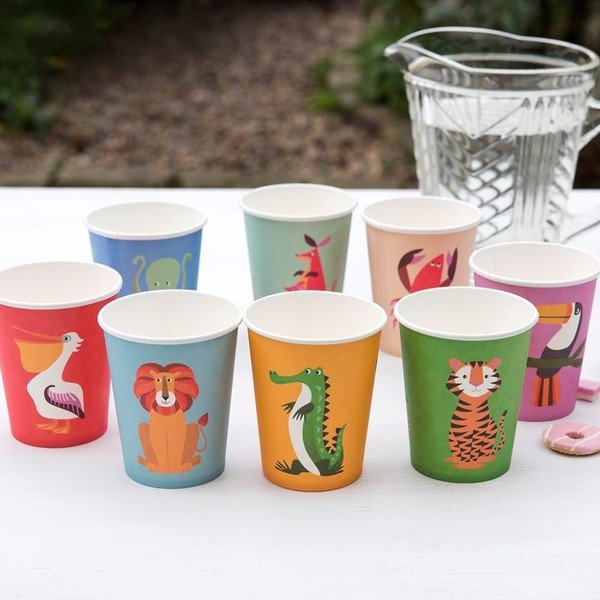 Set 8 pahare din hârtie Rex London Colourful Creatures, 250 ml-image-2
