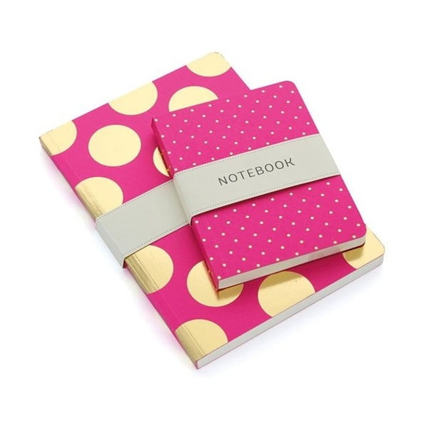 Agendă A5 Go Stationery Gold Polka Magenta-image-1