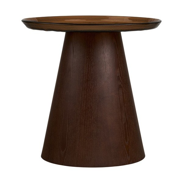 Măsuță auxiliară rotundă cu blat din sticlă ø 50 cm Orvieto – House Nordic-image-3