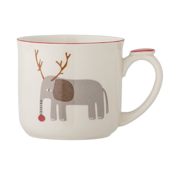 Cană crem cu filtru din gresie 300 ml  cu model de Crăciun Valentin – Bloomingville-image-3