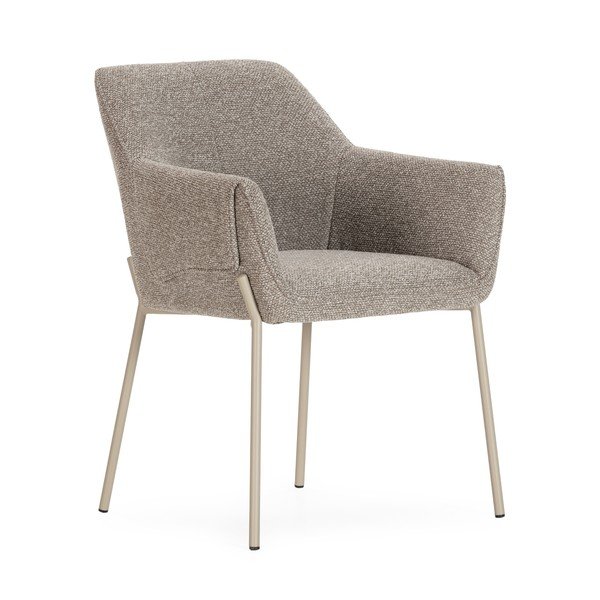Set de scaune de living maro deschis cu cotiere tapițat Suma – MOME