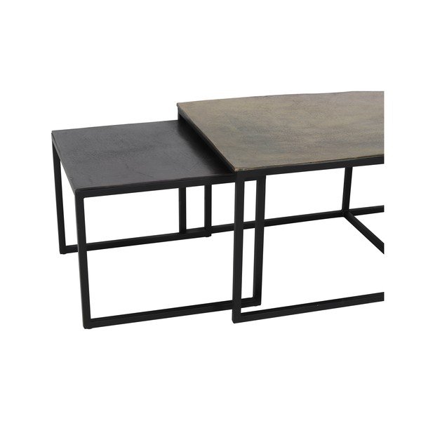 Măsuțe de cafea negre/în culoarea bronz 3 buc. din metal 50x120 cm Kumalu – Light & Living-image-2
