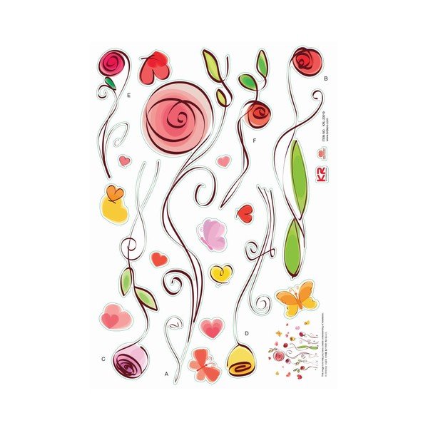 Set autocolante Ambiance Roses And Butterflies Decals-image-4