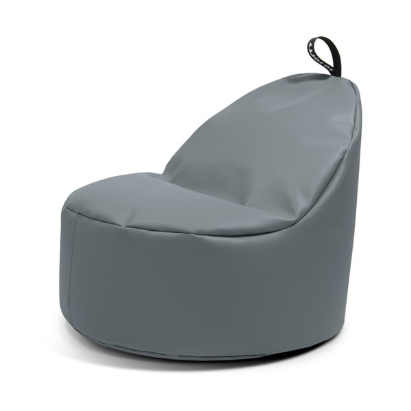 Fotoliu bean bag gri cu tapițerie din imitație de piele Round XL – So Soft?