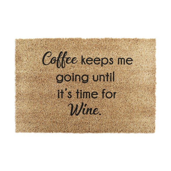 Covoraș de intrare din fibre de nucă de cocos 40x60 cm Coffee Keeps Me Going – Artsy Doormats