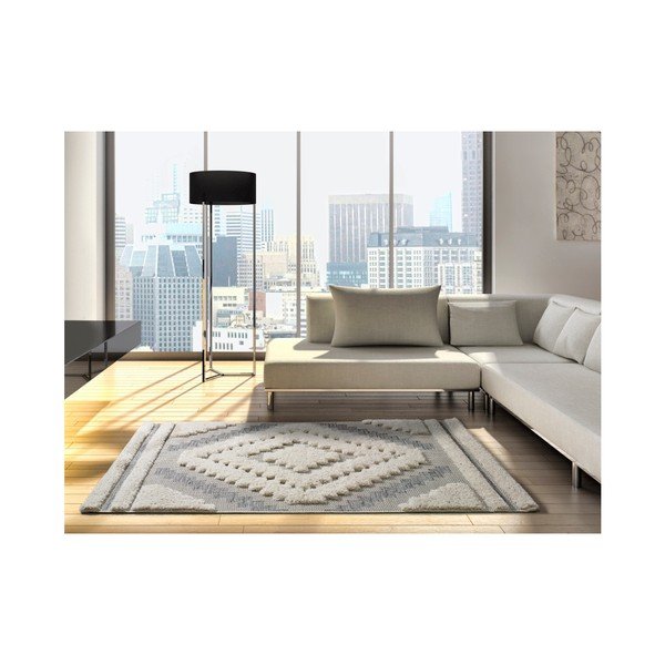 Covor Universal Cheroky Blanco, 155 x 230 cm, alb - gri-image-1