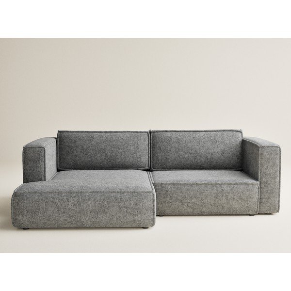 Colțar gri extensibil/cu spațiu de depozitare cu tapițerie din chenille (cu colț pe partea stângă/cu șezlong) Velto – Maison de Rêve-image-2