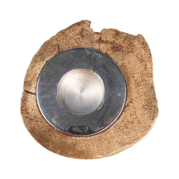 Suport lumânare din lemn de tec HSM Collection Antique, 10 cm-image-3