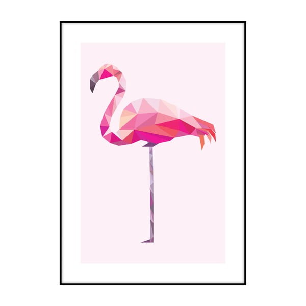 Poster Imagioo Polygon Flamingo, 40 x 30 cm