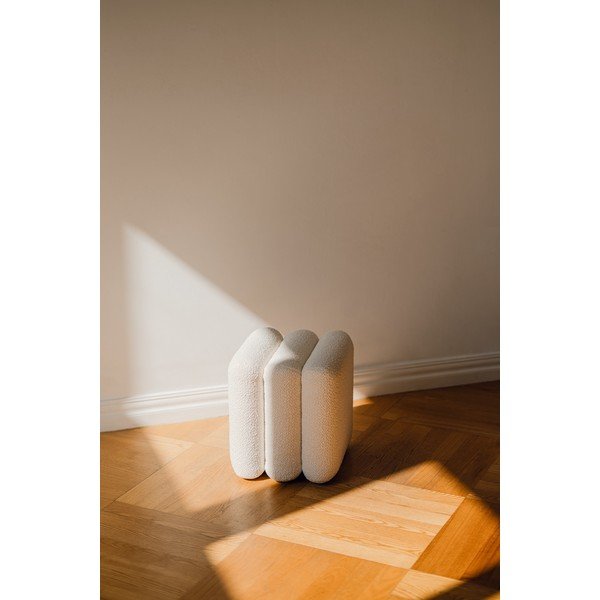 Puf bej cu tapițerie din țesătură bouclé Radd – noo.ma-image-3