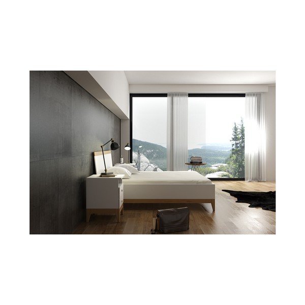Pat dublu din lemn masiv de pin SKANDICA Livia High Bed, 140 x 200 cm-image-2