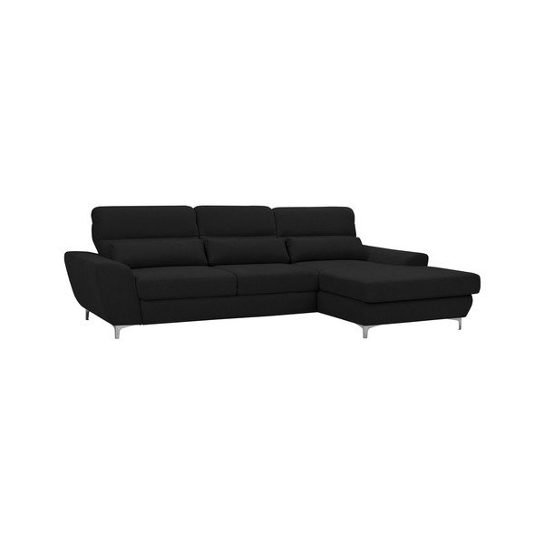 Canapea extensibilă Windsor & Co Sofas Omega, negru, partea dreaptă-image-2