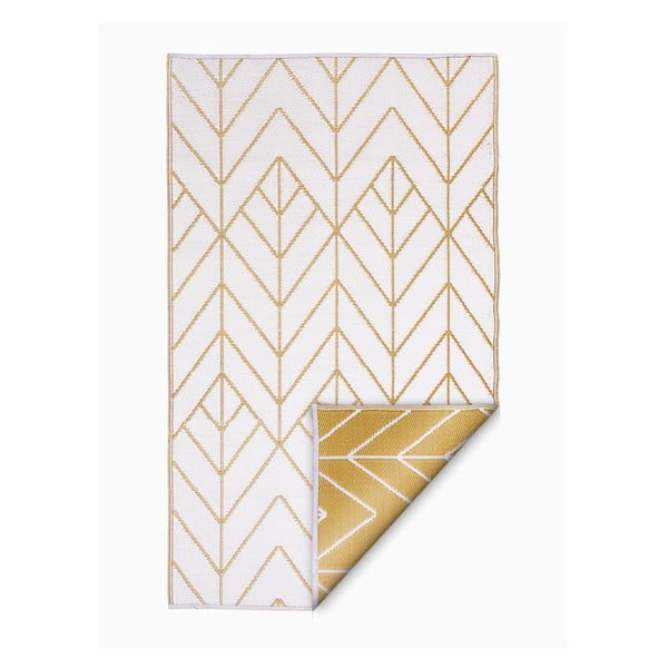 Covor reversibil pentru exterior din plastic reciclat Fab Hab Sydney, 90 x 150 cm, bej - galben-image-2