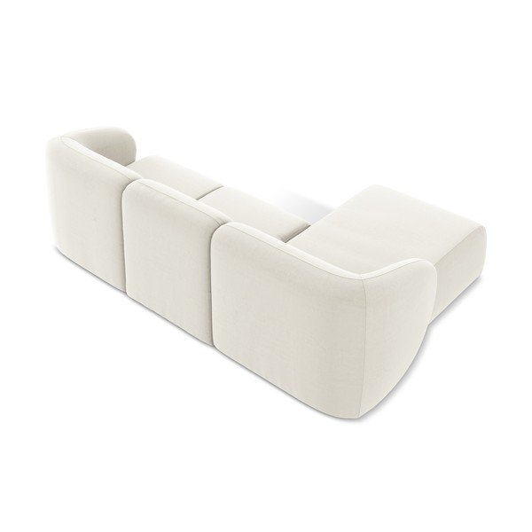 Colțar bej cu tapițerie din catifea (cu colț pe partea stângă/cu șezlong) Lani – Makamii-image-3