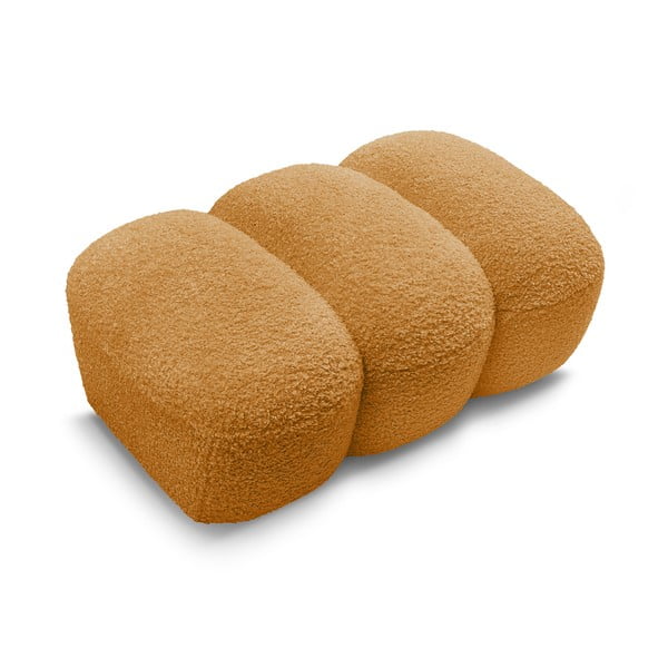 Taburet galben muștar cu tapițerie din țesătură bouclé Hippolyte – Bobochic Paris-image-4