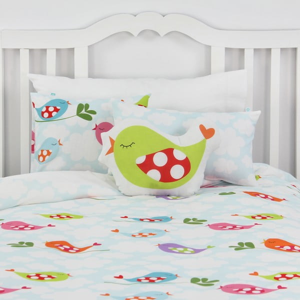 Față de pernă din bumbac cu 2 fețe Mr. Fox Little Birds, 50 x 30 cm-image-4