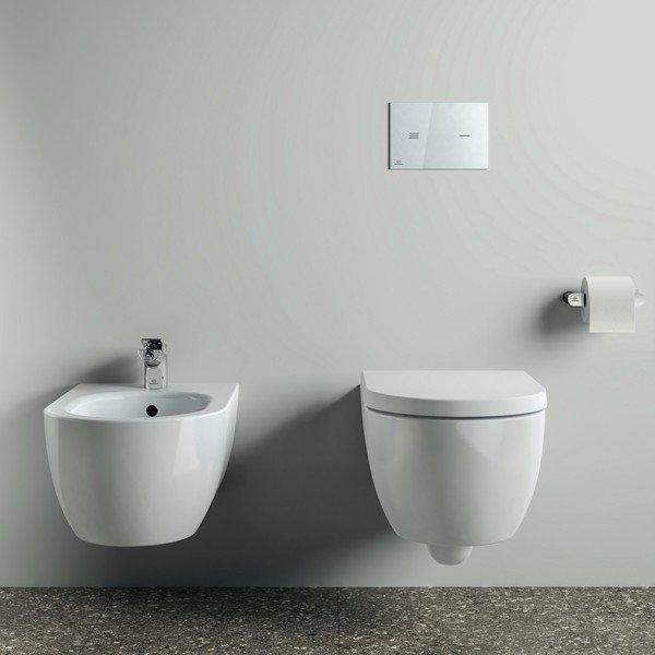 Suport pentru hârtie igienică argintiu lucios de montat pe perete din metal Conca – Ideal Standard-image-1