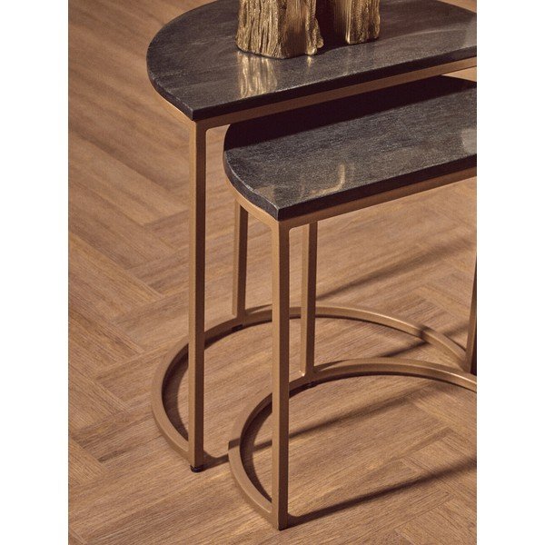 Măsuțe auxiliare 2 buc. cu blat din marmură 28x45 cm Varana – Premier Housewares-image-3