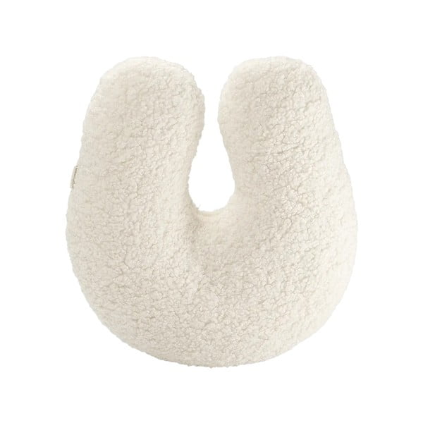 Pernă decorativă pentru copii crem cu tapițerie din țesătură bouclé U – Wigiwama