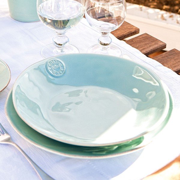 Farfurie din gresie ceramică pentru supă Costa Nova, ⌀ 25 cm, turcoaz-image-1