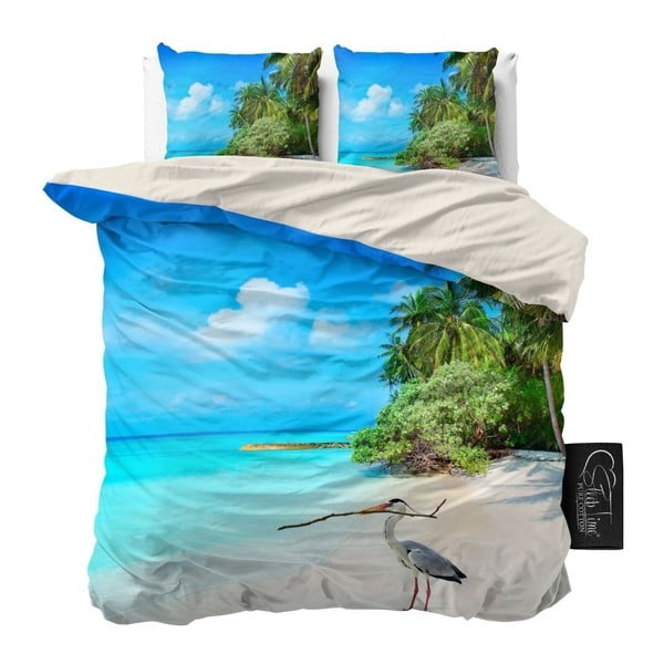 Lenjerie de pat din micropercal Sleeptime Beach, 160 x 200 cm