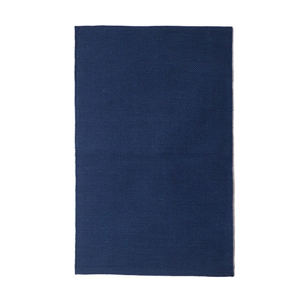Covor din bumbac țesut manual Pipsa Navy, 100 x 120 cm, albastru