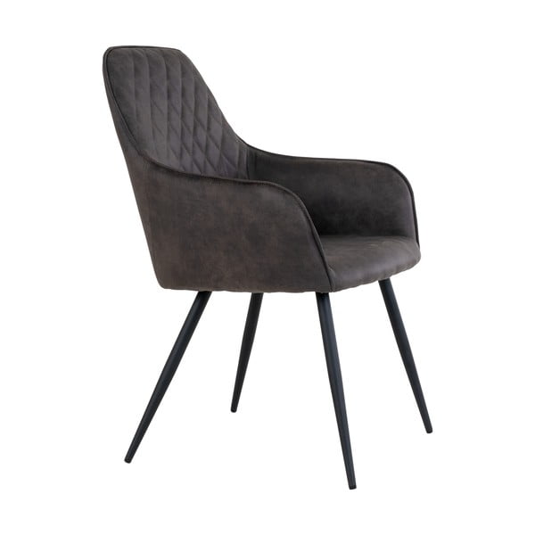 Set de scaune de sufragerie gri închis 2 buc. tapițat Harbo – House Nordic-image-2