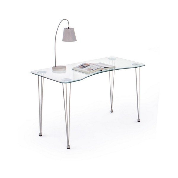 Birou cu blat din sticlă 60x120 cm Rondo – Bizzotto-image-2