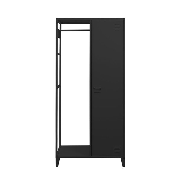 Șifonier negru deschis din metal 80x175 cm Salino – Støraa