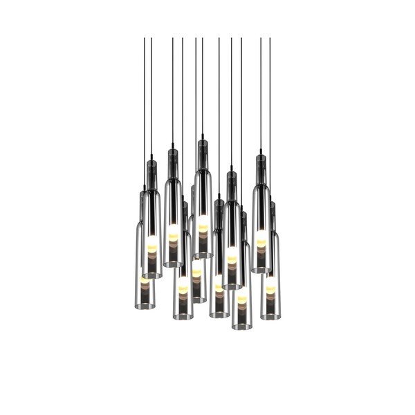 Lustră argintie LED cu abajur din sticlă ø 50 cm Lucent – Trio Select-image-2