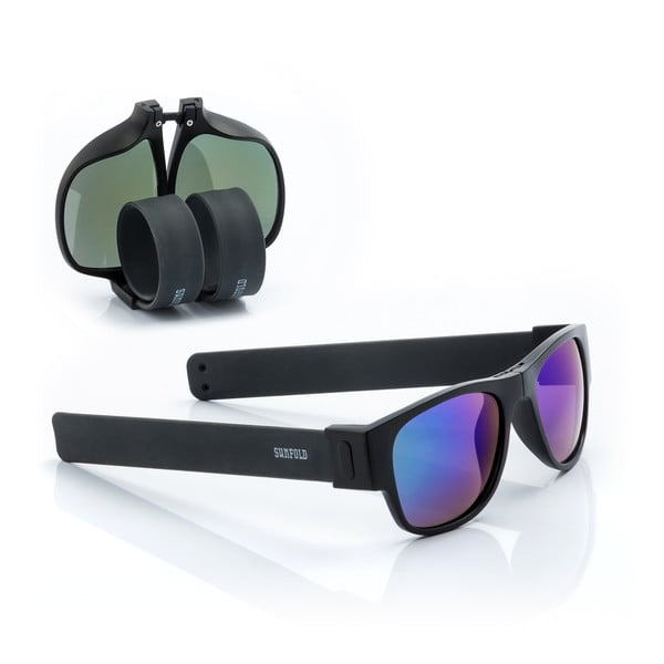 Ochelari de soare pliabili InnovaGoods Sunfold ES3, negru - albastru