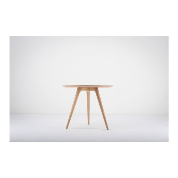 Măsuță auxiliară din lemn de stejar cu blat negru Gazzda Arp, Ø 55 cm-image-3