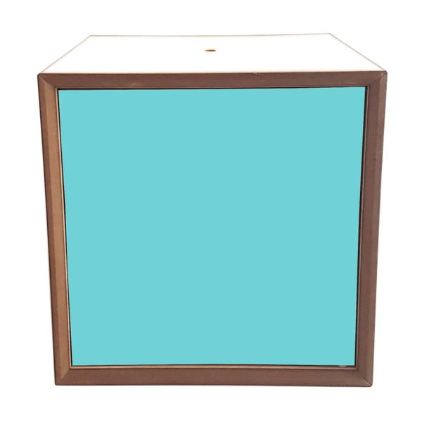 Raft cutie Ragaba PIXEL, 40 x 40 cm, ramă albă - ușă turcoaz