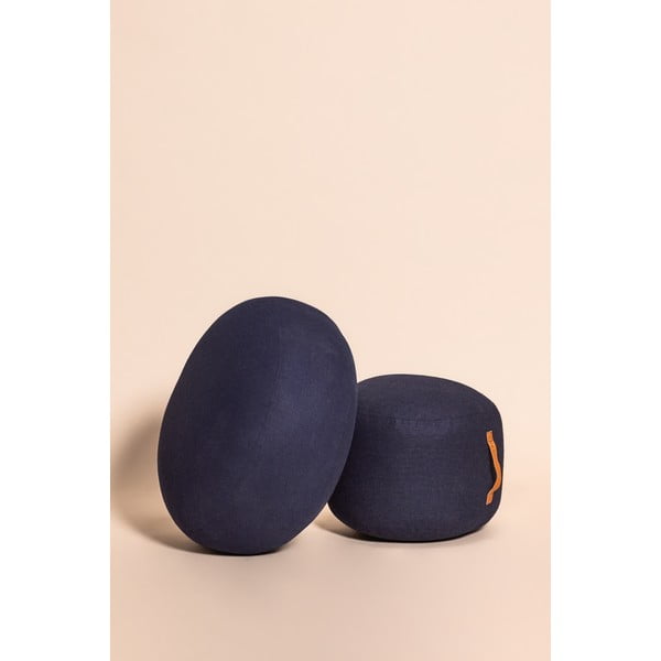 Puf Hübsch Turenio, ø 70 cm, albastru închis-image-2