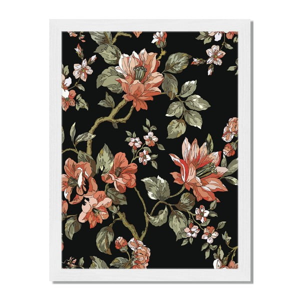 Tablou înrămat Liv Corday Asian Flower Pattern, 30 x 40 cm