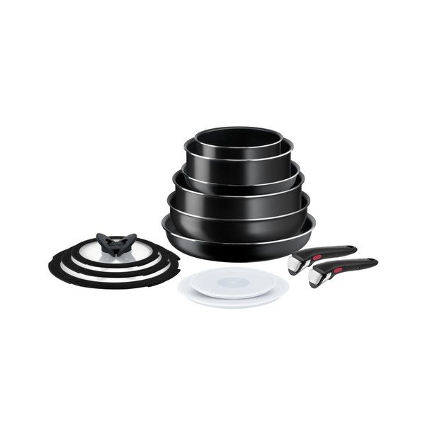 Set de vase pentru gătit 13 buc. din aluminiu INGENIO EASY COOK & CLEAN BLACK L1549023 – Tefal