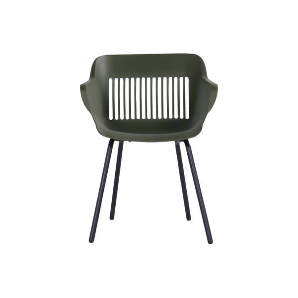 Scaune de grădină verde-închis 2 buc. din plastic Jill Rondo – Hartman-image-2