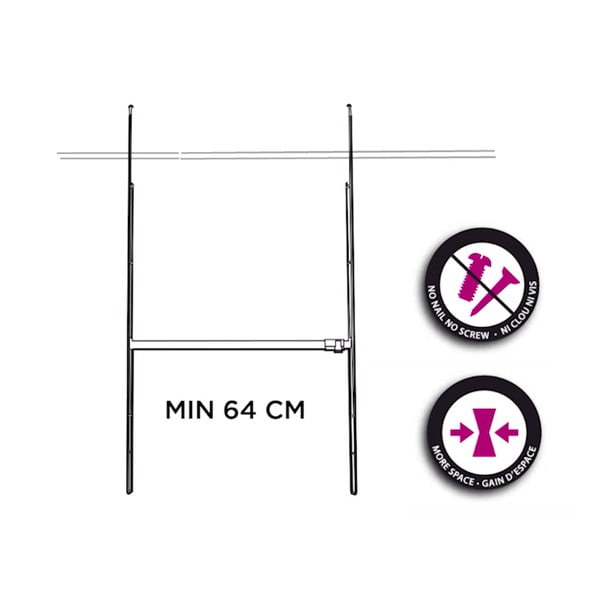 Bară metalică telescopică ajustabilă pentru șifonier Compactor Telescopic Garment Rail, alb-image-3