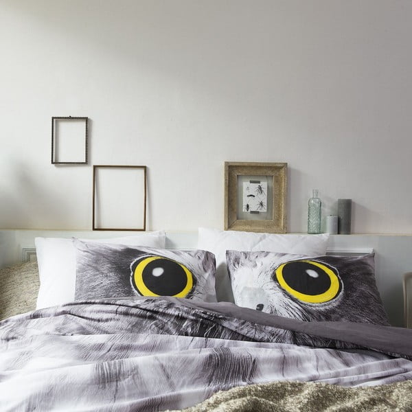 Lenjerie de pat Owl Look Grey, 140 x 200 cm