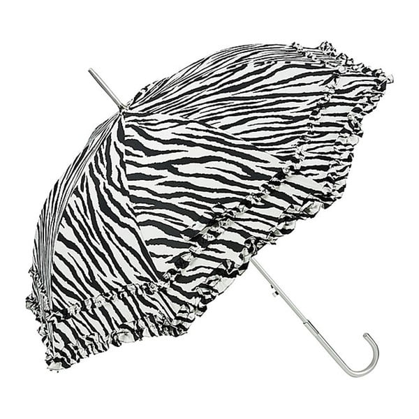 Umbrelă Von Lilienfeld Plain Mary Zebra, alb-negru