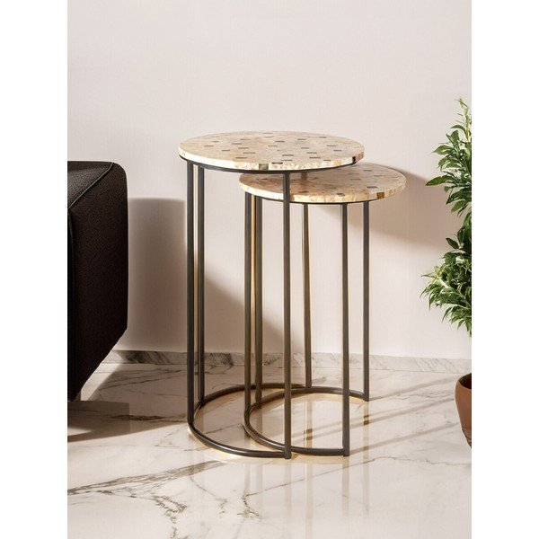 Măsuțe auxiliare 2 buc. rotunde ø 38 cm Halle – Premier Housewares-image-1