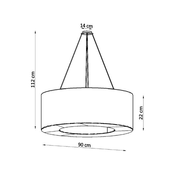Lustră albă cu abajur textil ø 90 cm Galata – Sollux-image-4