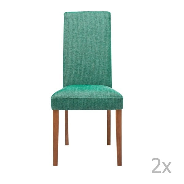 Set 2 scaune cu picioare din lemn de fag Kare Design Rhytm, verde