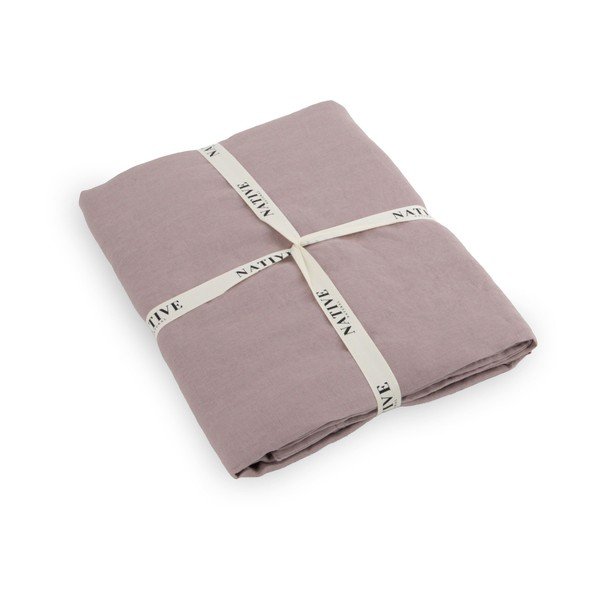 Lenjerie de pat roz prăfuit din in pentru pat de o persoană 135x200 cm Blush – Native Natural-image-3