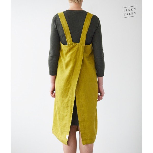 Șorț de bucătărie verde din in - Linen Tales-image-1