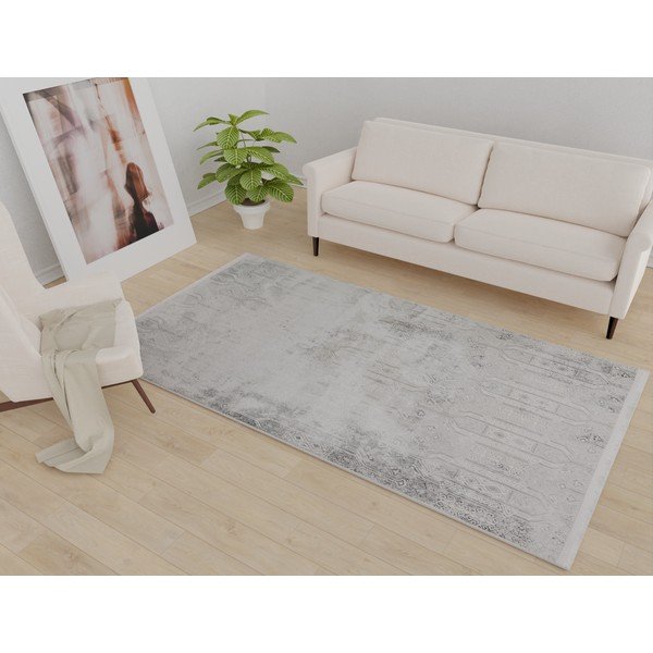 Covor gri deschis lavabil 160x230 cm Gri – Vitaus-image-1