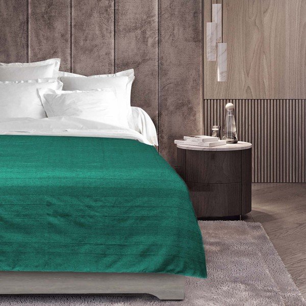 Cuvertură albastru-verde 220x240 cm Lucile – douceur d'intérieur-image-1